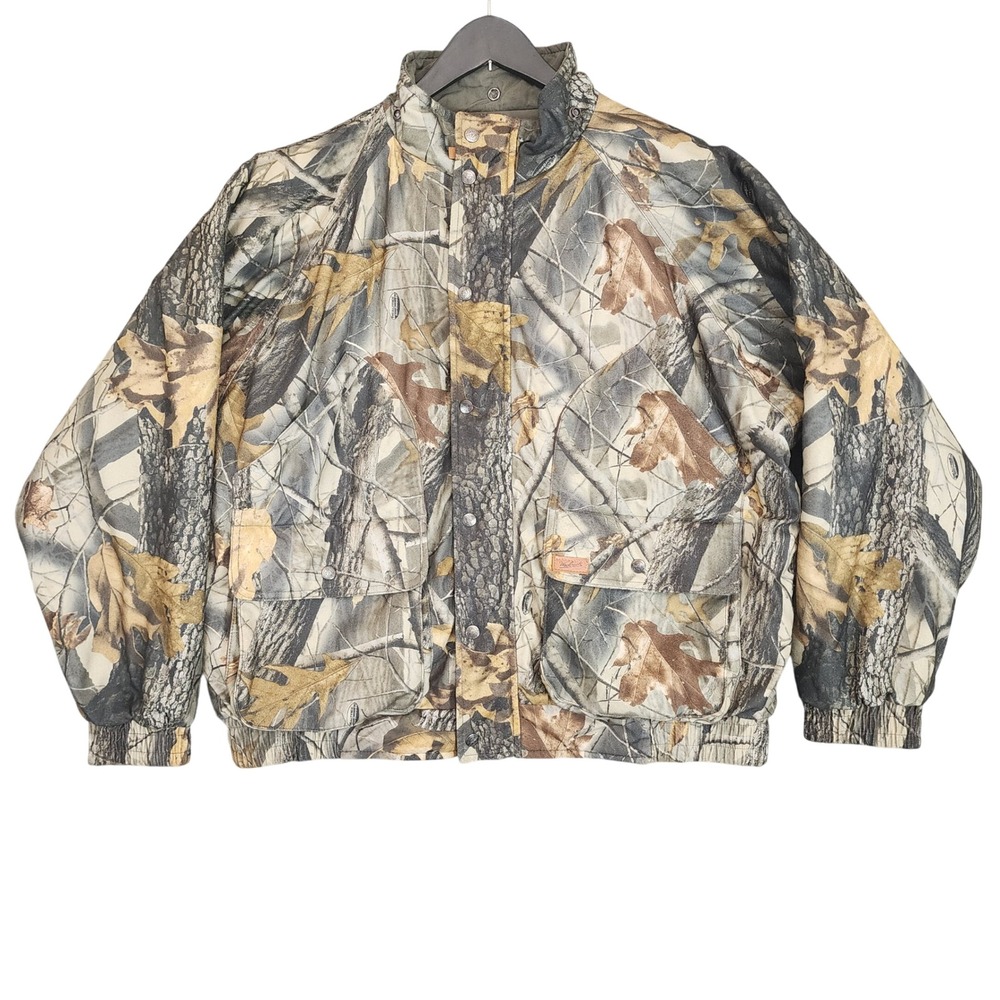 VTG Woolrich Jacket Mens XL RealTree Camo Hardwoods Reversible Hunting Coat‎